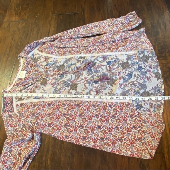 KNOX ROSE Long Sleeve Tassel Top, Boho, Festival, Hippy - Picture 9 of 10